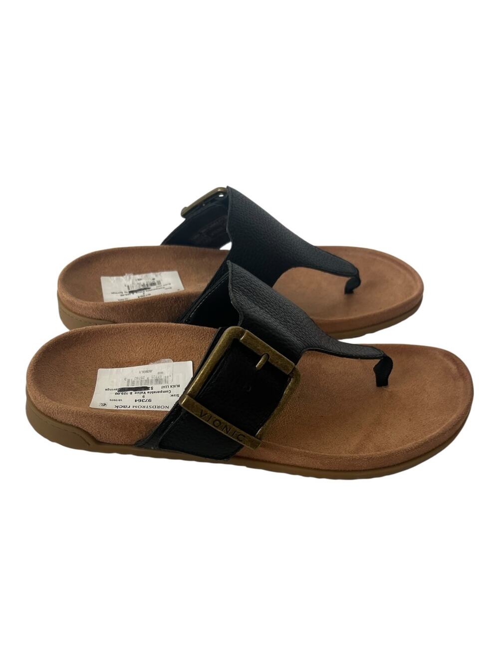 Vionic Emma Thong Sandal In Black Size 9